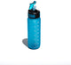 Muitomas Sportwasserflasche – graduiert – Silikonstrohhalm – Verschluss am Verschluss – 750 ml – blau