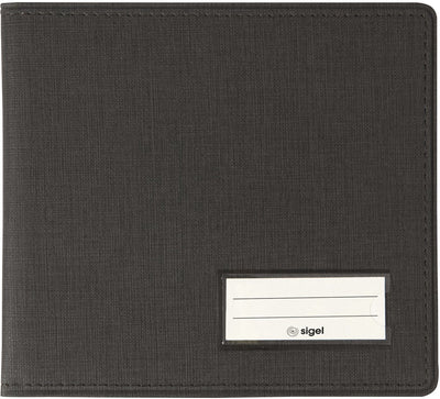 Sigel Schreibmappe – Format A6 quer – mit Stiftfach, Einsteckfach und Blockhalter – anthrazit – si-ef615