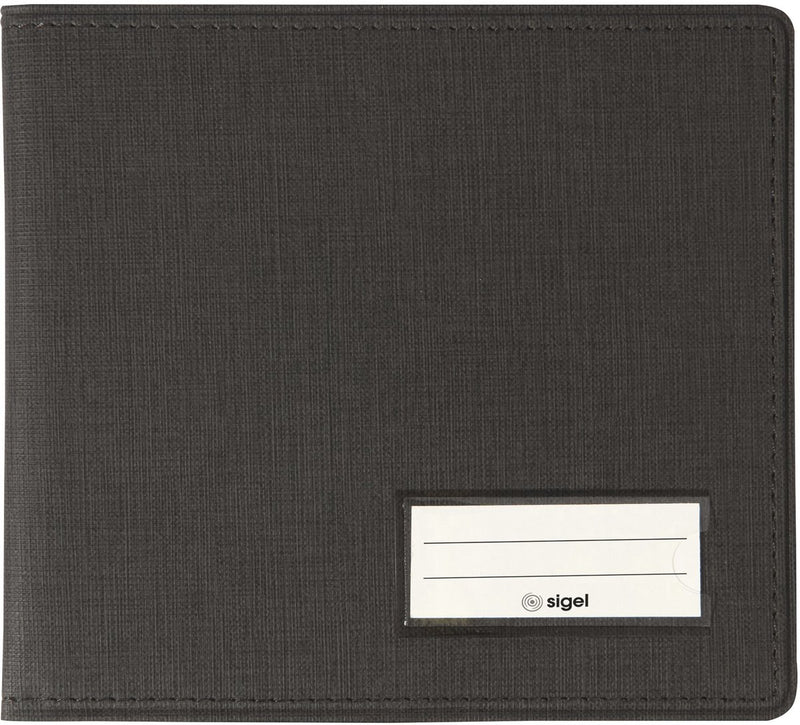 Sigel Schreibmappe – Format A6 quer – mit Stiftfach, Einsteckfach und Blockhalter – anthrazit – si-ef615