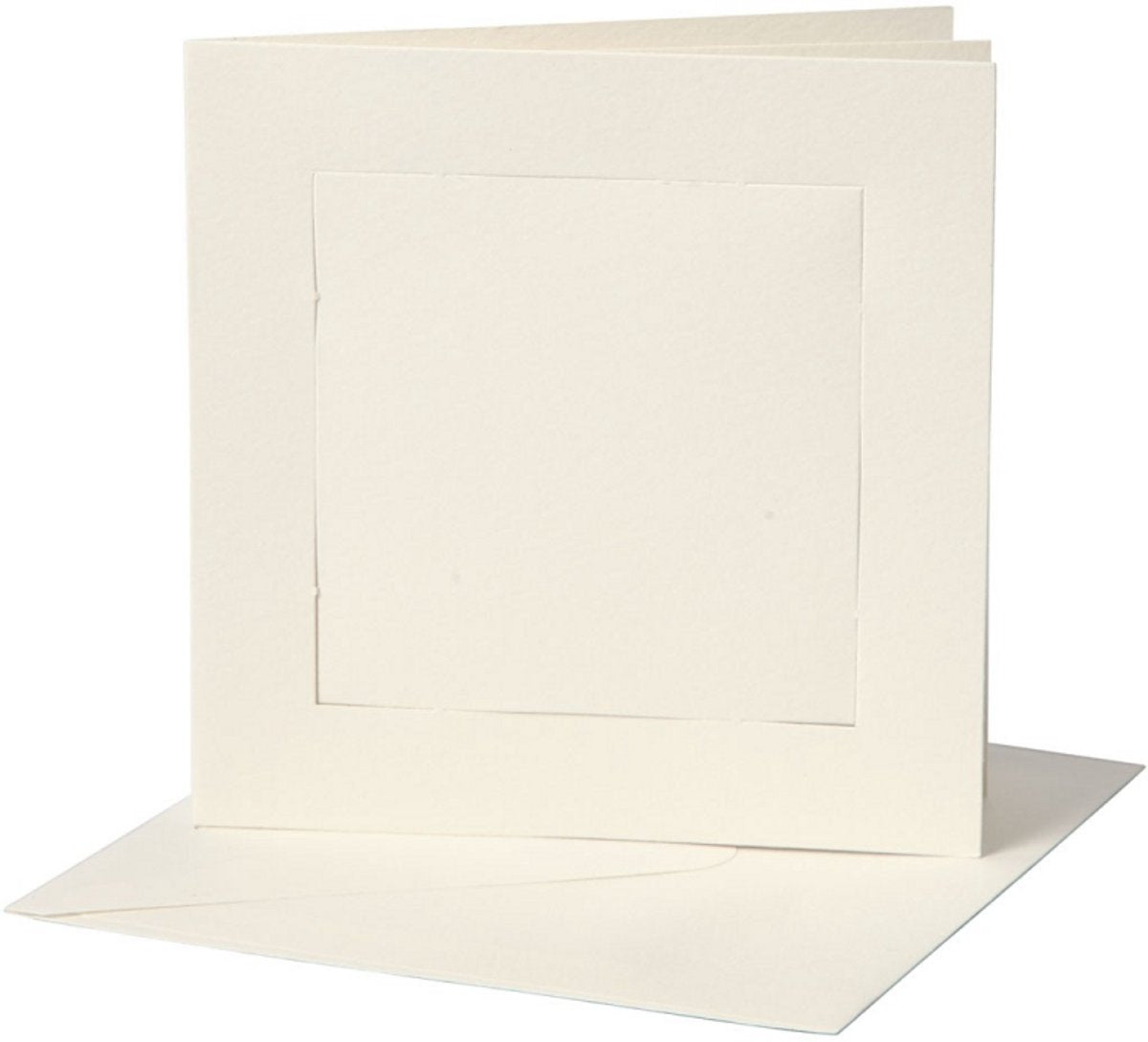 Creativ Company Passepartoutkarten, Kartengröße 12,5 x 12,5 cm, Umschlaggröße 13,5 x 13,5 cm, gebrochenes Weiß, 10er-Set 1 Box