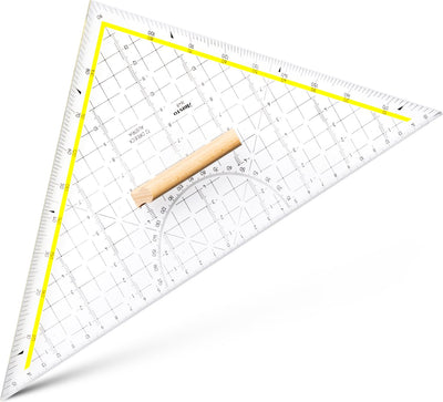 Aristo Zeichendreieck – Maßstab 30 cm – starr – transparent – mit Holzgriff – AR-1648