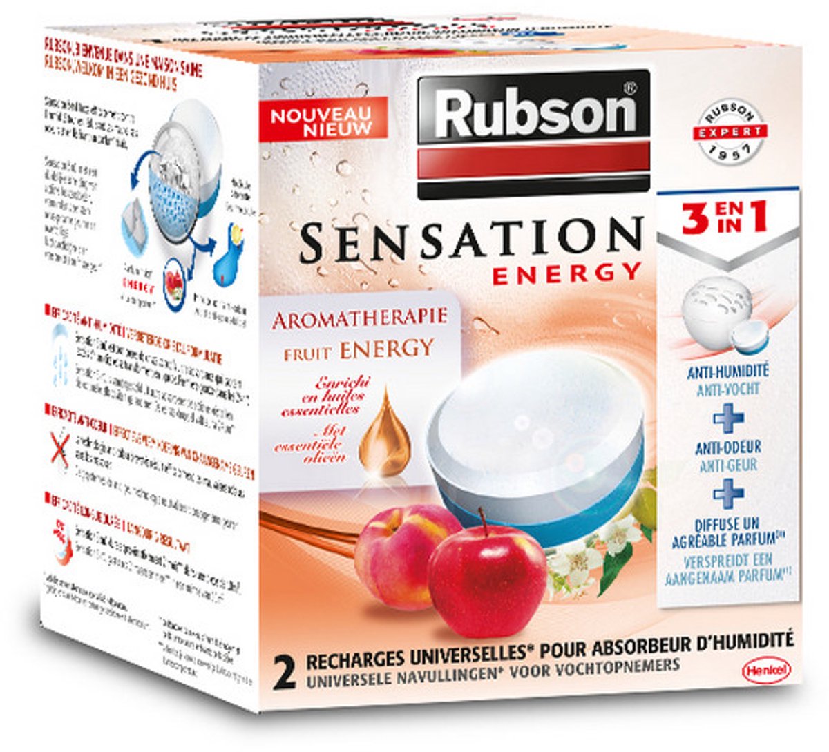 Rubson 1051257 - Energy Fruit Nachfüllpackung 2x300g | 1 Stk