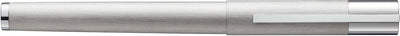 Lamy Scala Silver Füllfederhalter – Füllfederhalter aus gebürstetem Edelstahl, Griff und Clip aus hochglänzendem Chrom – Federgröße M – elegantes, minimalistisches Design – inkl. Tintenpatrone T 10 blau - Rechtshänder
