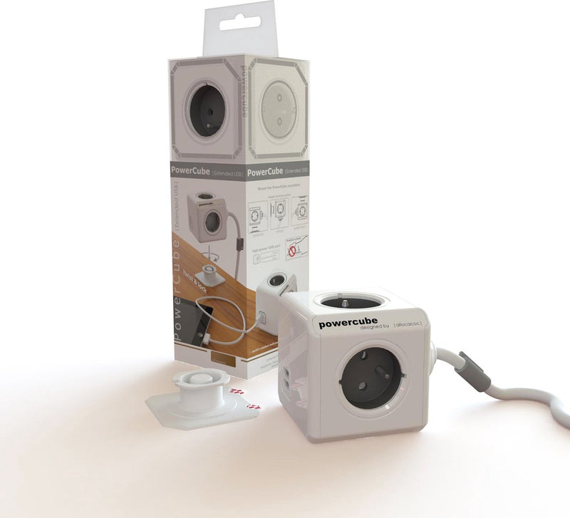 Allocacoc Powercube Extended USB FR; grau