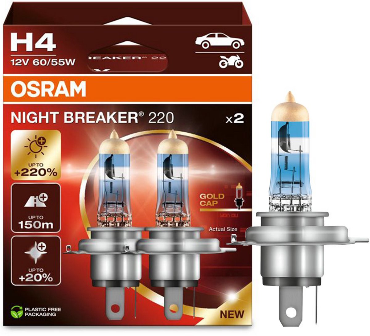 Osram-Lampe 12 V H4 60 55 W Nachtschalter 220