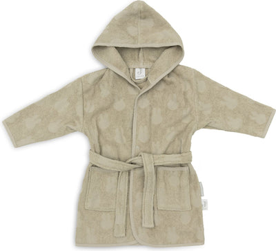 Jollein x Miffy – Baby-Bademantel Frottee 3–4 Jahre – Kinder-Bademantel mit Kapuze – Miffy-Jacquard – Olivgrün