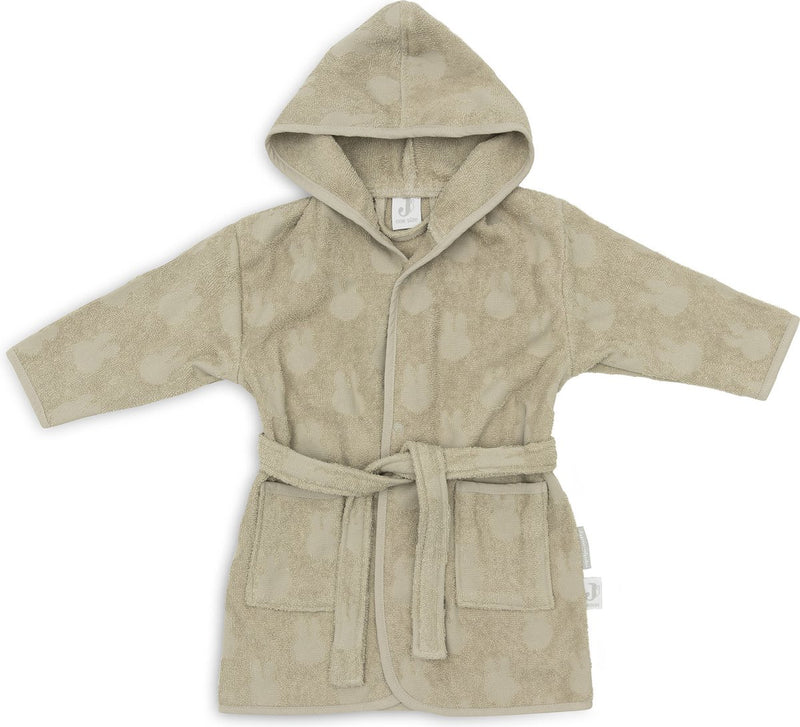 Jollein x Miffy – Baby-Bademantel Frottee 3–4 Jahre – Kinder-Bademantel mit Kapuze – Miffy-Jacquard – Olivgrün