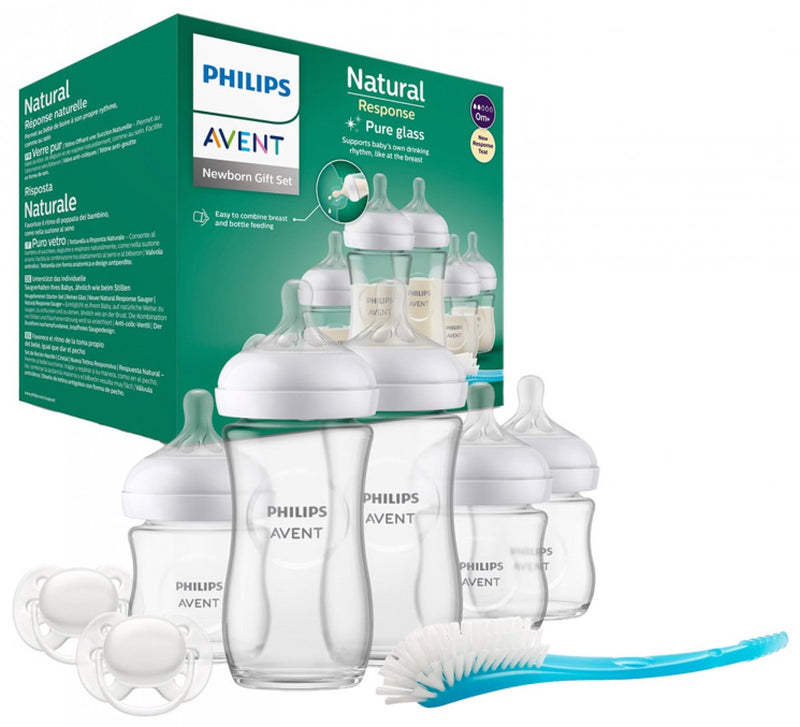 Philips Avent Natural Response – Geschenkset aus Glas – 5 Flaschen + 2 Schnuller + Flaschenbürste – SCD879 11
