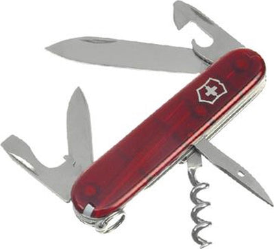 Victorinox spartanisches Taschenmesser – 12 Funktionen – transparentes Rot