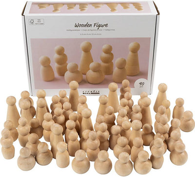 Creativ Company Holzfigur, H: 5-8 cm, 90 div. 1 Box
