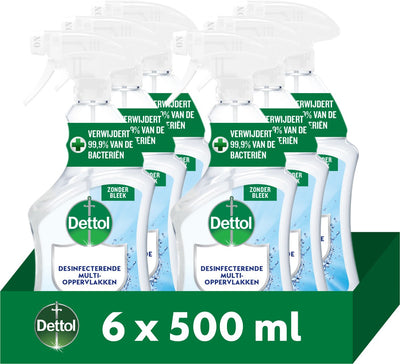 Dettol Desinfektions-Mehrflächen-Allzweckreiniger-Spray – 6 x 500 ml – Vorteilspack