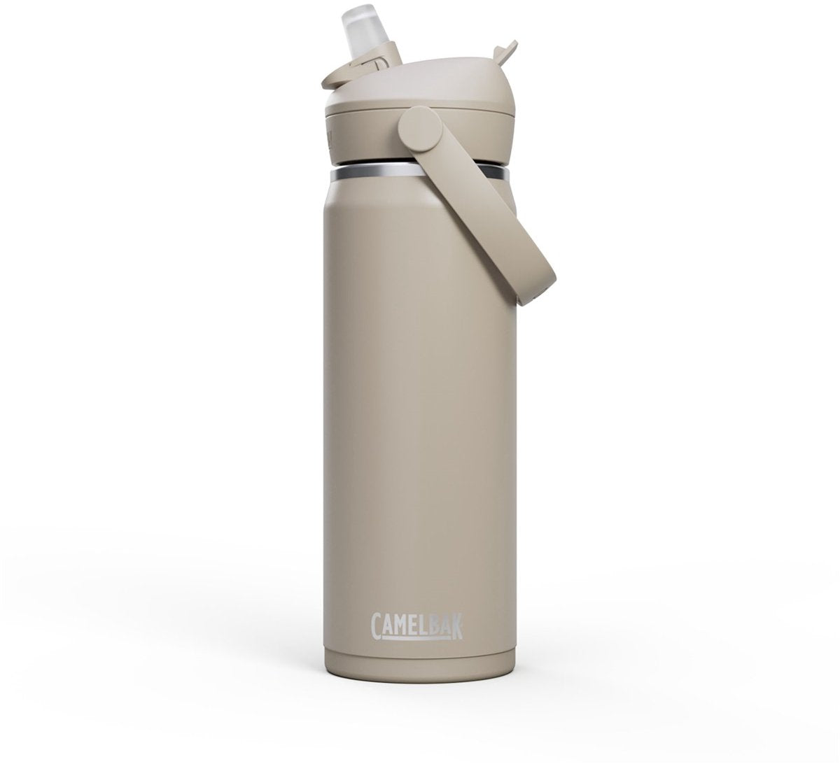 Camelbak Thrive Flip Straw Trinkflasche – 600 ml – Edelstahl – mit Strohhalm – Isolierwasserflasche – Beige