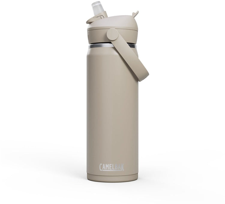 Camelbak Thrive Flip Straw Trinkflasche – 600 ml – Edelstahl – mit Strohhalm – Isolierwasserflasche – Beige