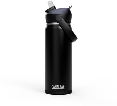Camelbak Thrive Flip Straw Trinkflasche – 600 ml – Edelstahl – mit Strohhalm – Isolierwasserflasche – Schwarz