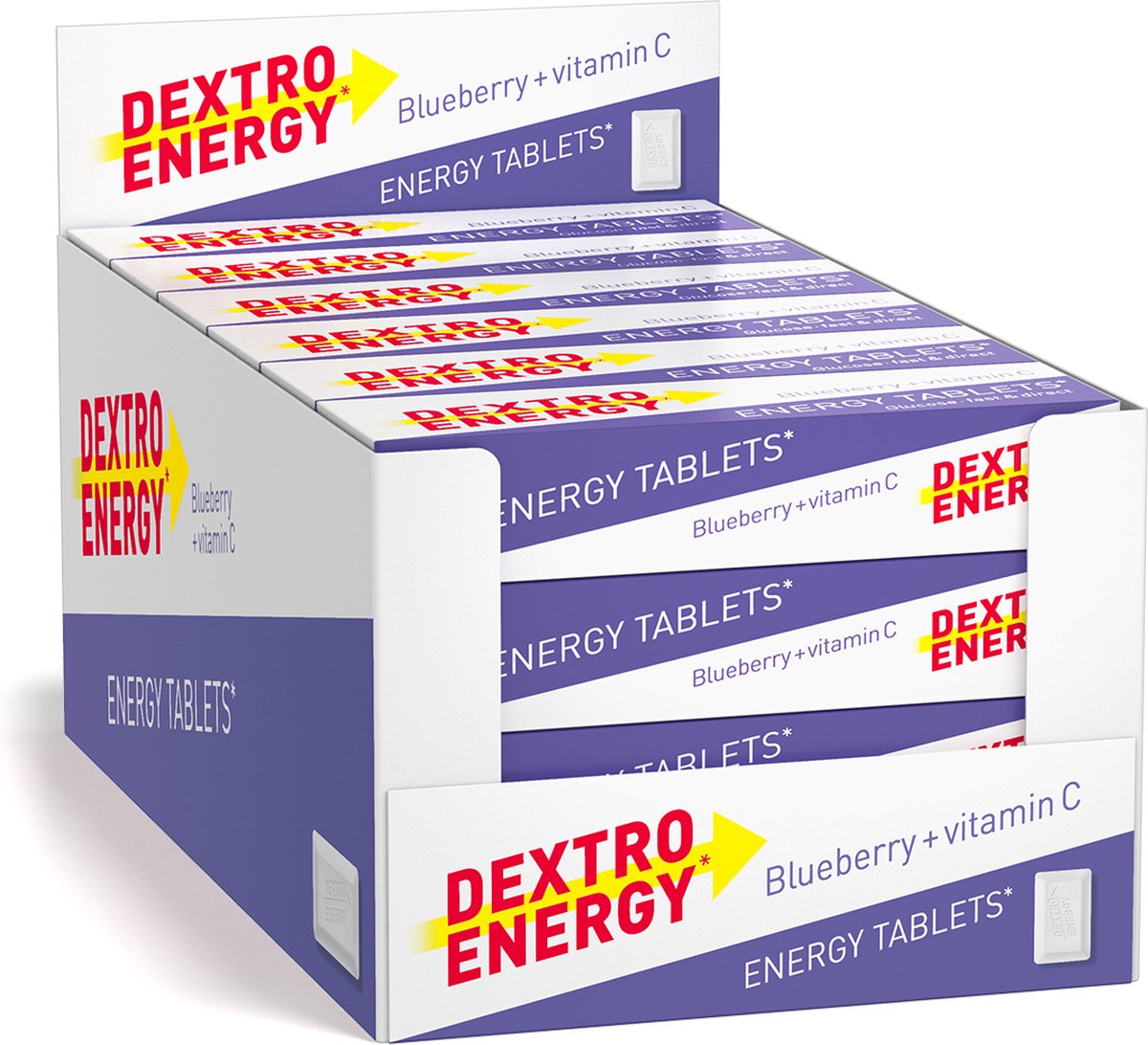 Dextro Energy Blaubeere – 24 x 14 Stück – Dextrose-Tabletten mit Vitamin C – Dextrose – schnelle Zucker