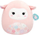 Jazwares Squishmallows – großer Plüsch (Lala – rosa Lamm mit Blumendruck auf Bauch und Ohren) – 40 cm Plüsch