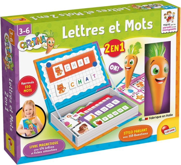 Lisciani Carotina Spiele Magn mit sprechendem Stift 2in1 Buchstaben und Wörter