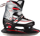 Nijdam Eishockeyschlittschuh – verstellbar – Schwarz Silber – Größe 30-33