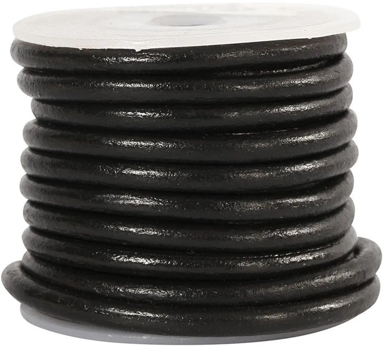 Creativ Company Lederband, Stärke 4 mm, schwarz, 5 m 1 Rolle