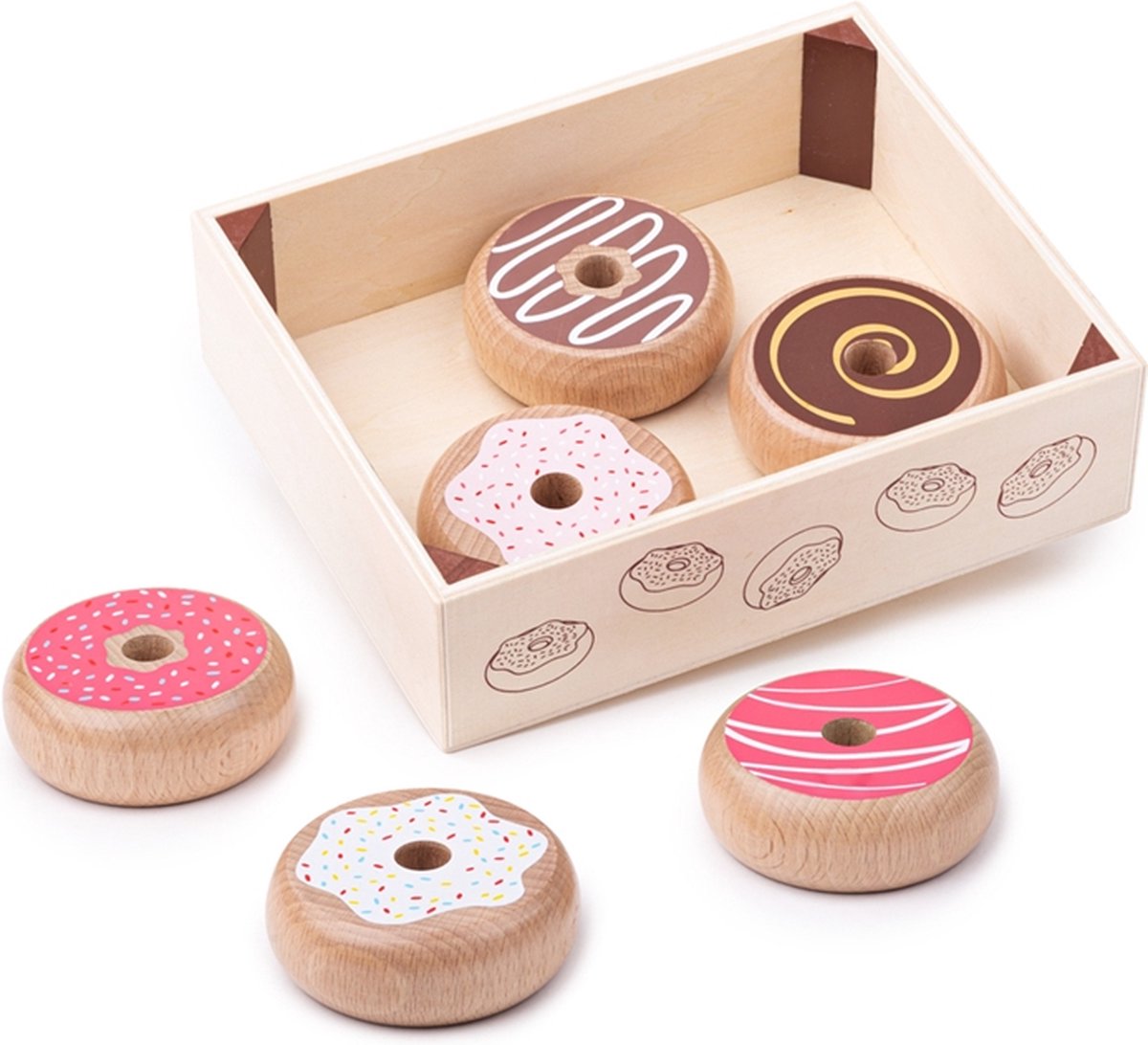 Bigjigs Holzkiste mit Donuts