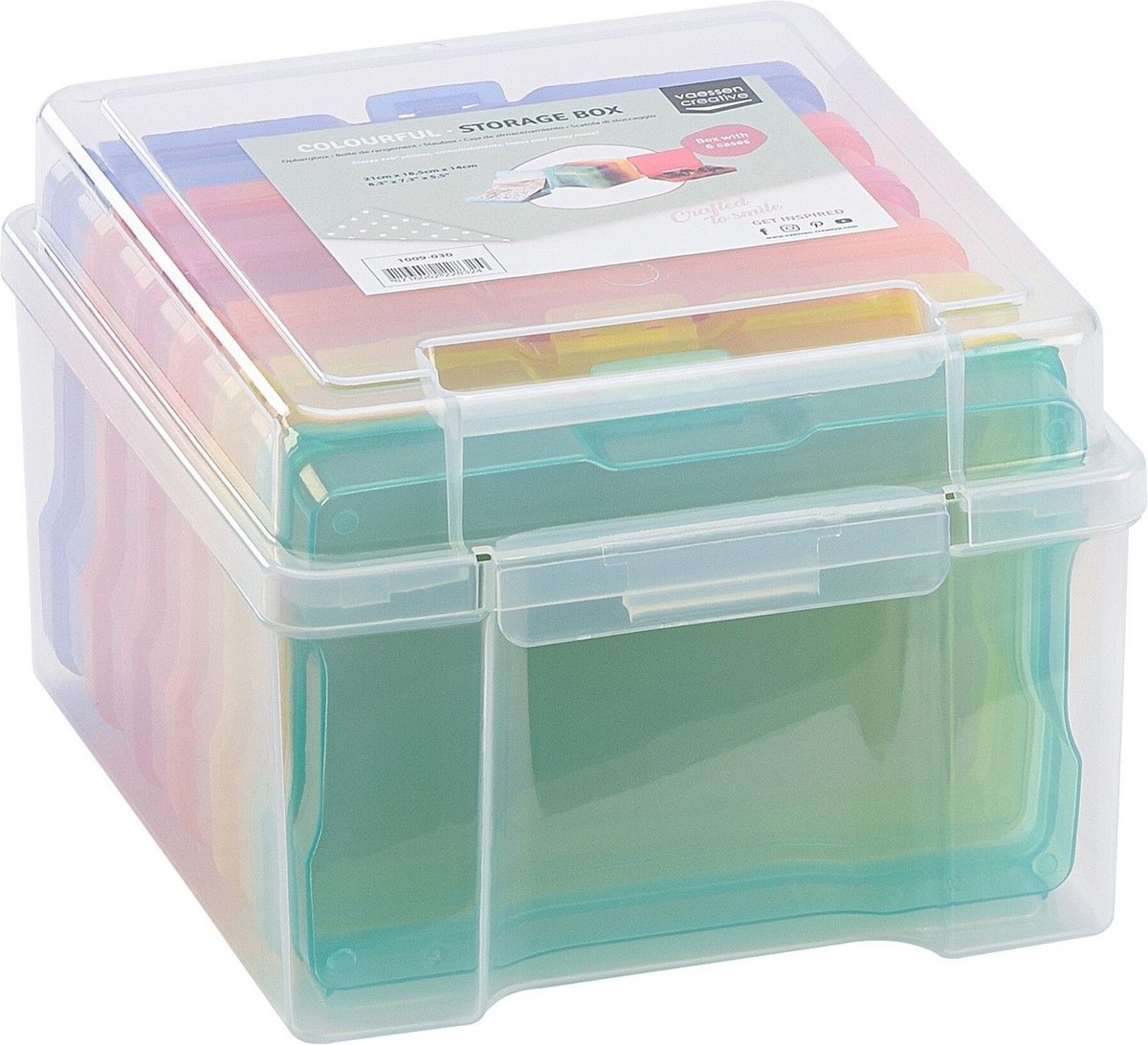 Vaessen creative • Aufbewahrungsbox mit 6 Kassetten in mehreren Farben