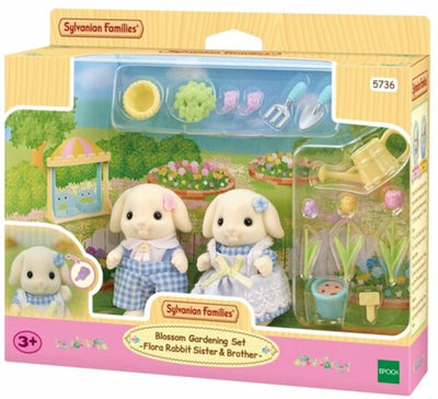 Epoche Sylvanian Familien Garten und Blumen hängende Kaninchen Bruder Schwester