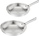 Tefal Duetto auf B866S234 – Set mit 2 Bratpfannen – Pfannenset 24 28 cm – knuspriges Backergebnis – Premium-Edelstahl – Induktionsgeeignet – genietete Griffe – Bratpfannen
