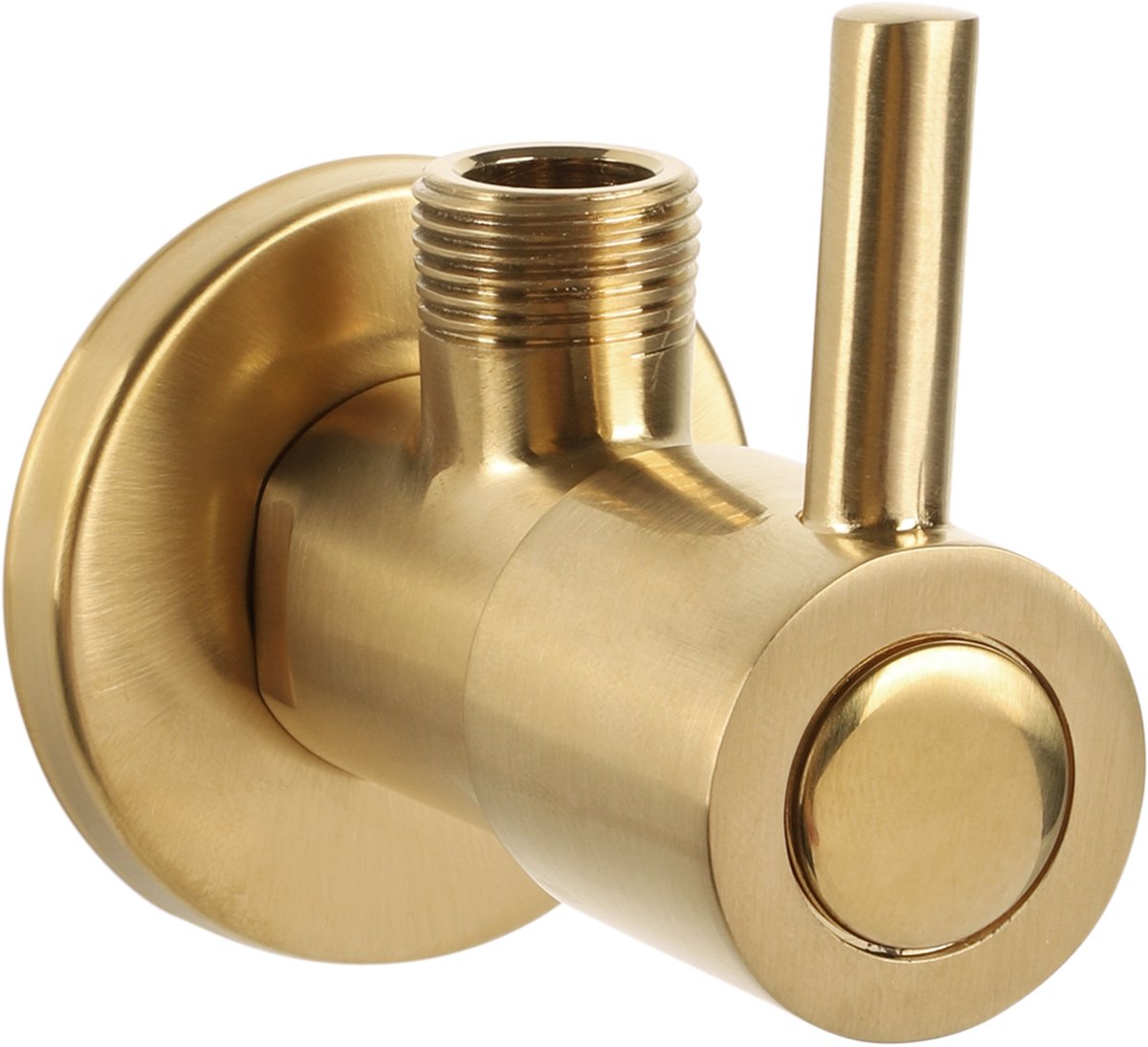 Differnz Eckventil mattgold - mit Rosette 1 2 3 8 - WC-Armatur