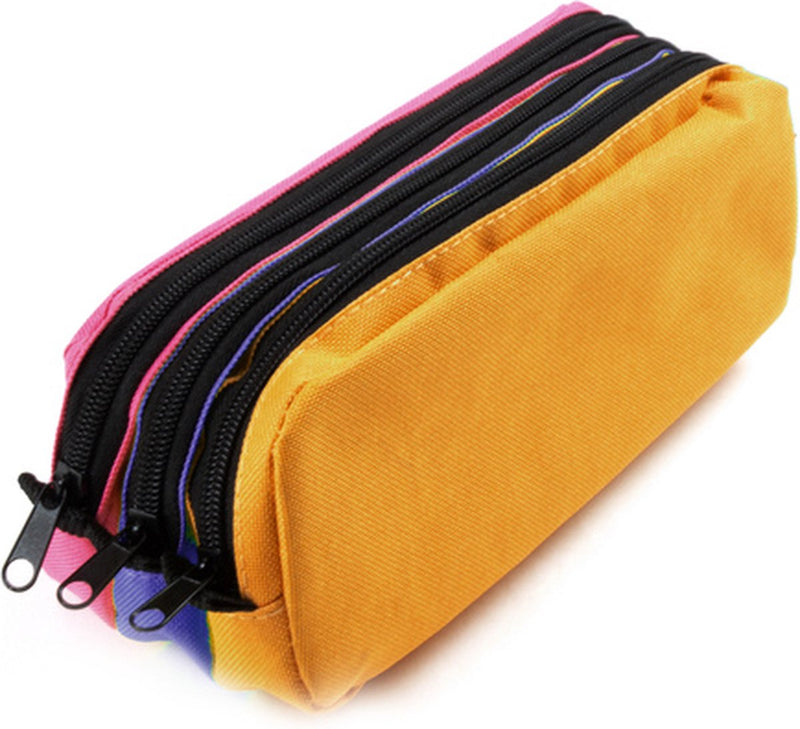 Kangaro-Stiftetui – rechteckig – 3 Fächer – 25 x 9 x 11 cm – orange-blaues Fuchsia – k-56402