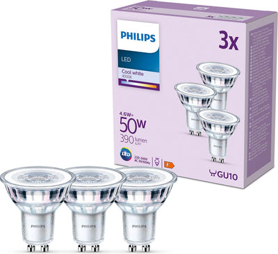 Philips LED-Spot – 50 W – GU10 – kaltweißes Licht – 3 Stück