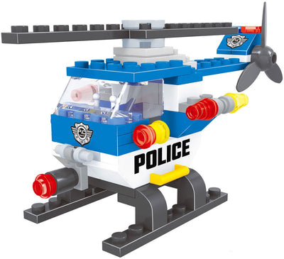 Polizeihubschrauber-Bauset – 68 Teile.
