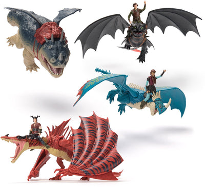 Dreamworks Drachen: Wie man seinen Drachen zähmt – wie man einen Drachen zähmt – Endkampf-Spielset mit 4 Drachen und 3 Wikingern – Spielzeug