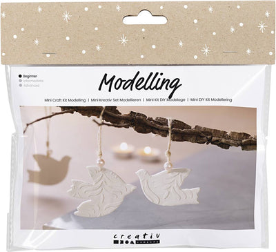Creativ Company Mini-Hobby-Set Bildhauerei, Tauben, gebrochenes Weiß, 1 Box