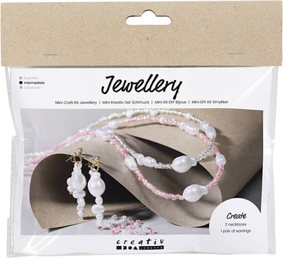 Creativ Company Mini-Hobby-Set Schmuck, Halsketten und Ohrringe, glänzend, 1 Box