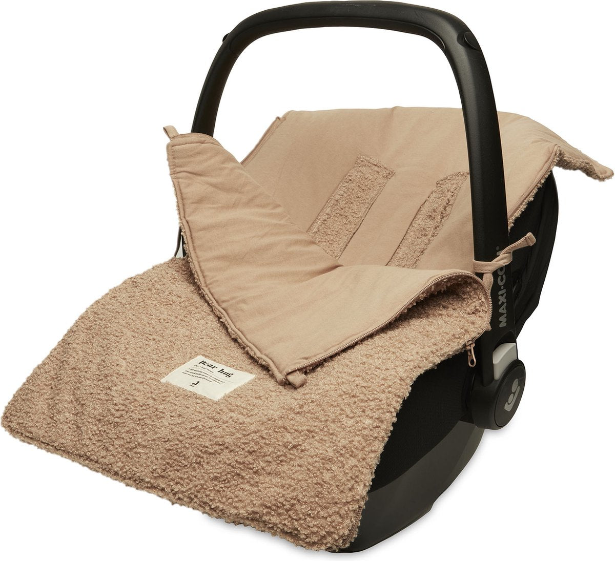 Jollein – Fußsack für Autositz-Kinderwagen (Boucle – Keks) – Polyester – Fußsack Maxi Cosi, Kinderwagen oder Autositz – 42 x 82 cm