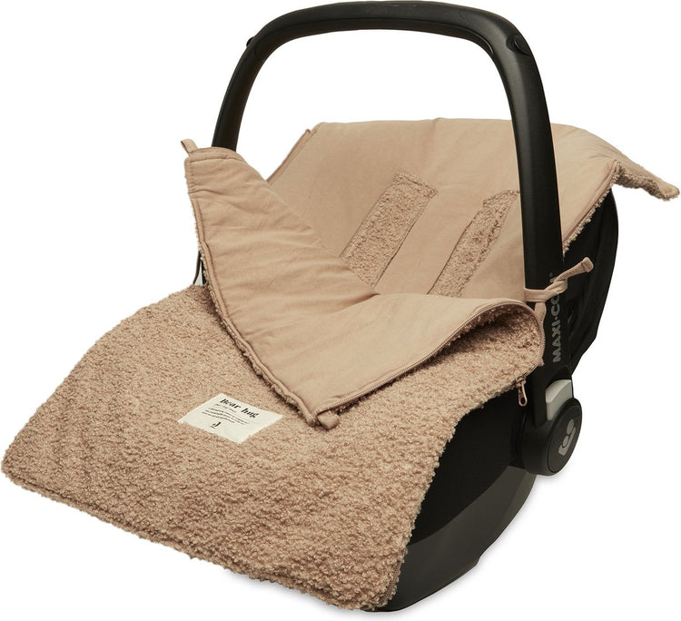 Jollein – Fußsack für Autositz-Kinderwagen (Boucle – Keks) – Polyester – Fußsack Maxi Cosi, Kinderwagen oder Autositz – 42 x 82 cm