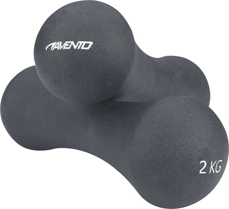 Avento Handgewichtsset - Knochen - 2x 2 kg - Grau