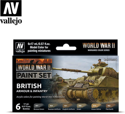 Vallejo val70204 – Modellfarbe – Wwii British Armor Infantry Set 6 x 17 ml