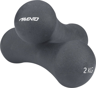 Avento Handgewichtsset - Knochen - 2x 2 kg - Grau