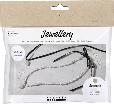 Creativ Company Mini-Hobby-Set Schmuck, Aventurin-Herz, klar, 1 Box