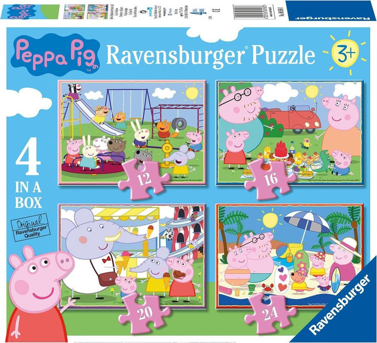 Ravensburger Peppa Pig 4in1Box-Puzzle – 12+16+20+24 Teile – Kinderpuzzle