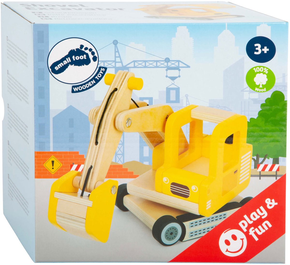 Kleiner Fuß - Holzbagger Gelb