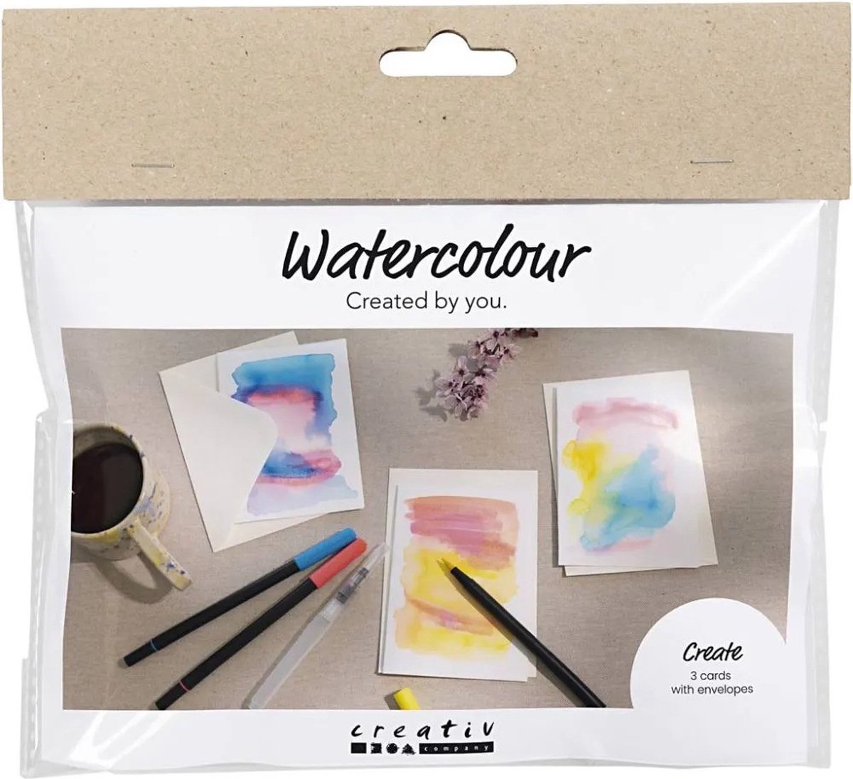 Creativ Company Mini-Hobby-Set Aquarell, Karten und Umschläge, 1 Box