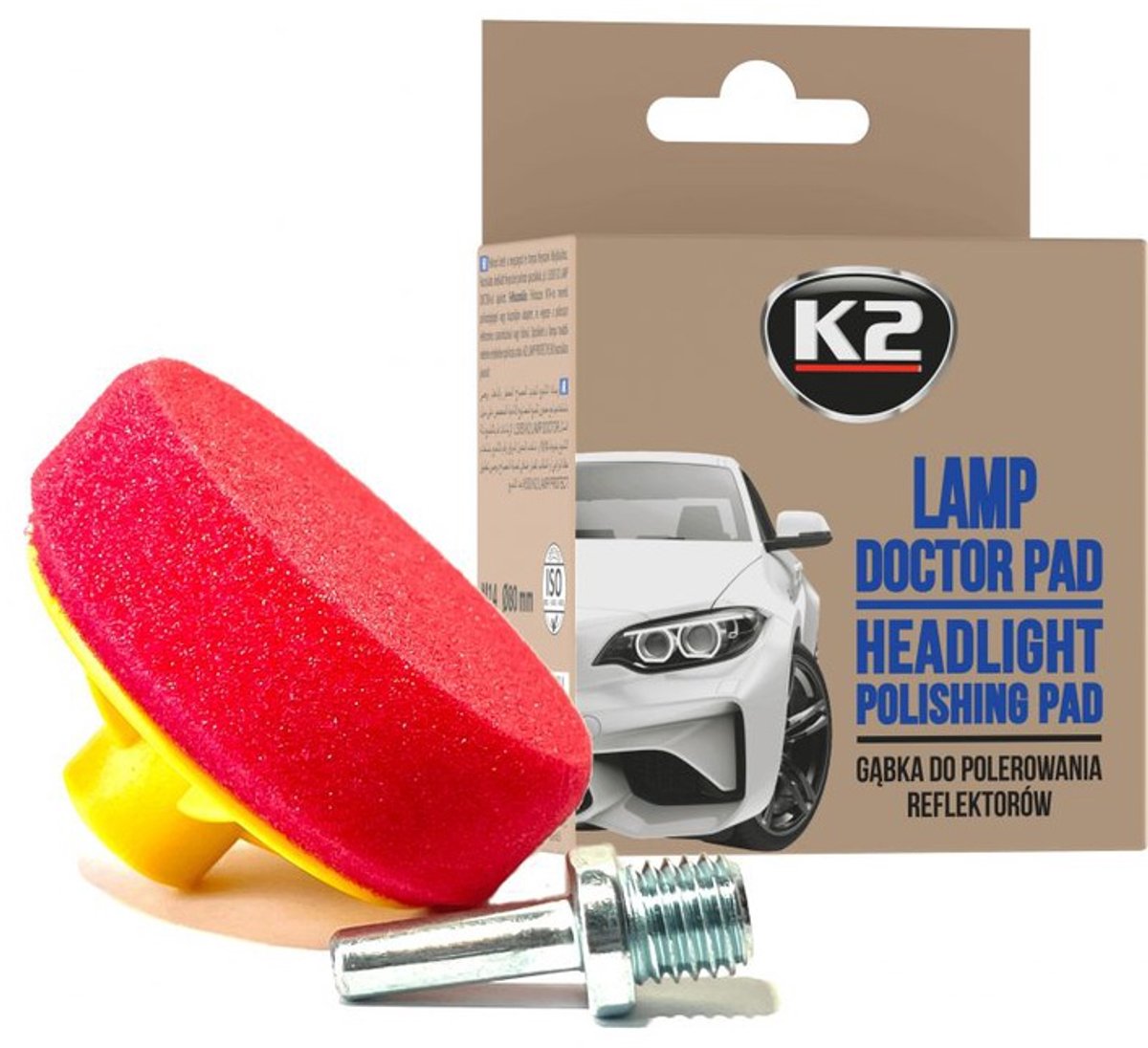K2 K533 Perfect – Polierschaum für Bohrer – 80 mm – M14-Gewinde – mit Adapter