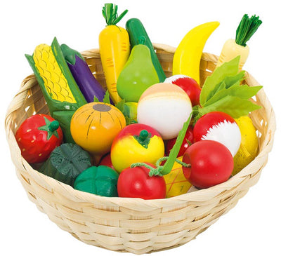 Goki Obst und Gemüse in einem Korb, 23dlg.