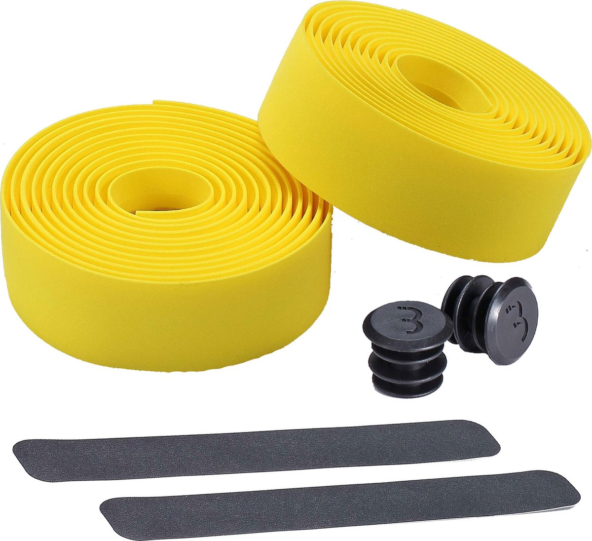 Bbb Cycling Lenkerband Rennrad – selbstklebendes Lenkerband mit Stretchmaterial – rutschfest – Länge: 200 cm – Dicke: 2 mm – inklusive Lenkerkappen – gelb – Rennband BHT-01