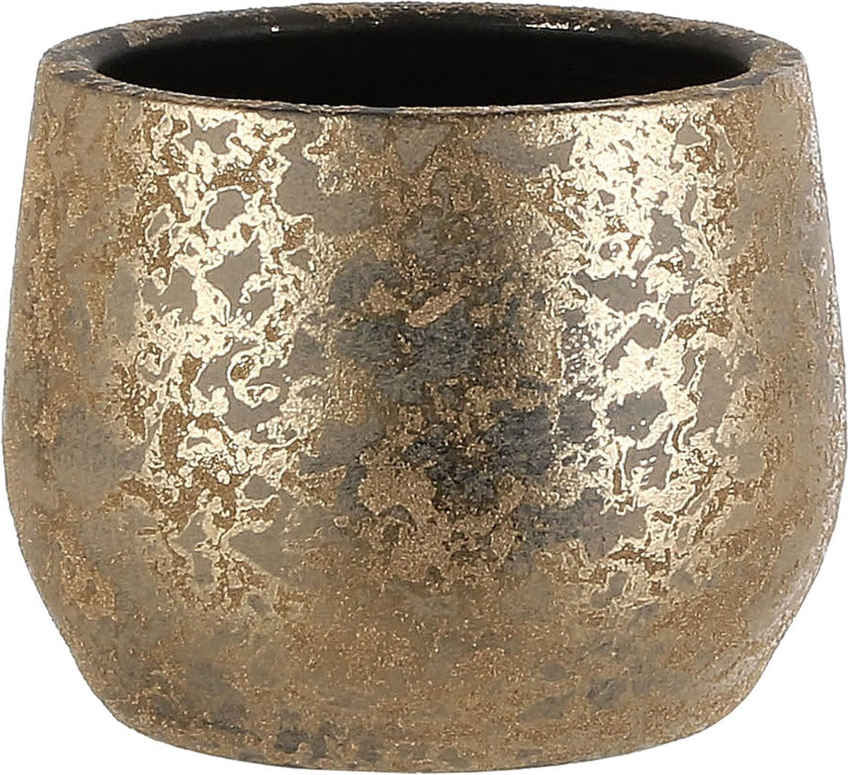 Glimmerdekorationen Blumentopf - goldfarben - Keramik - 19 x 15 cm - Pflanztöpfe