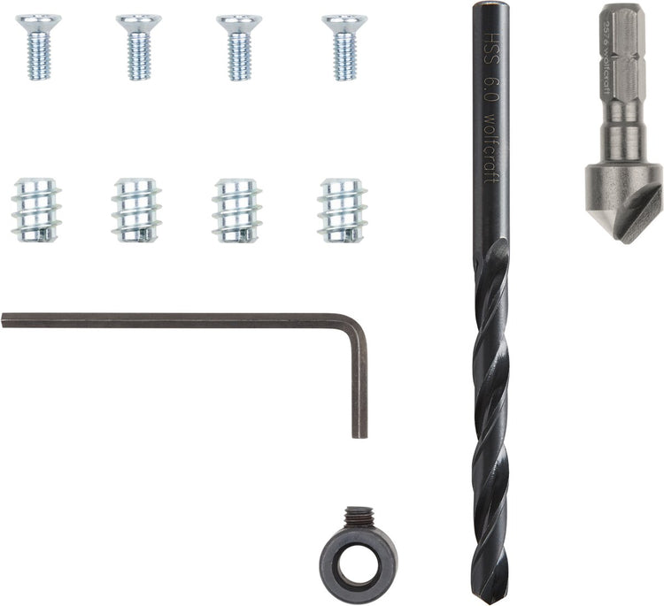 Wolfcraft – Scharnierreparaturset 35 mm Set – 11-teiliges Set – Reparatur von IKEA-Scharnieren – 4657000
