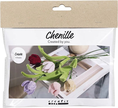 Creativ Company Mini-Hobby-Set Blumen aus Chenilledraht, Tulpen, verschiedene Farben, 1 Box