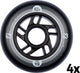 Nijdam Inline-Skate-Rollen-Set – 84 x 24 mm – 4 Stück – schwarz schwarz